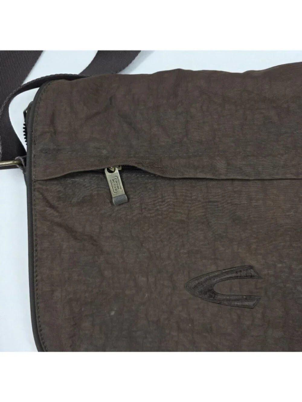 Camel Active Messenger Bag Mens Brown Nylon Crossbody Organizer Travel Commute